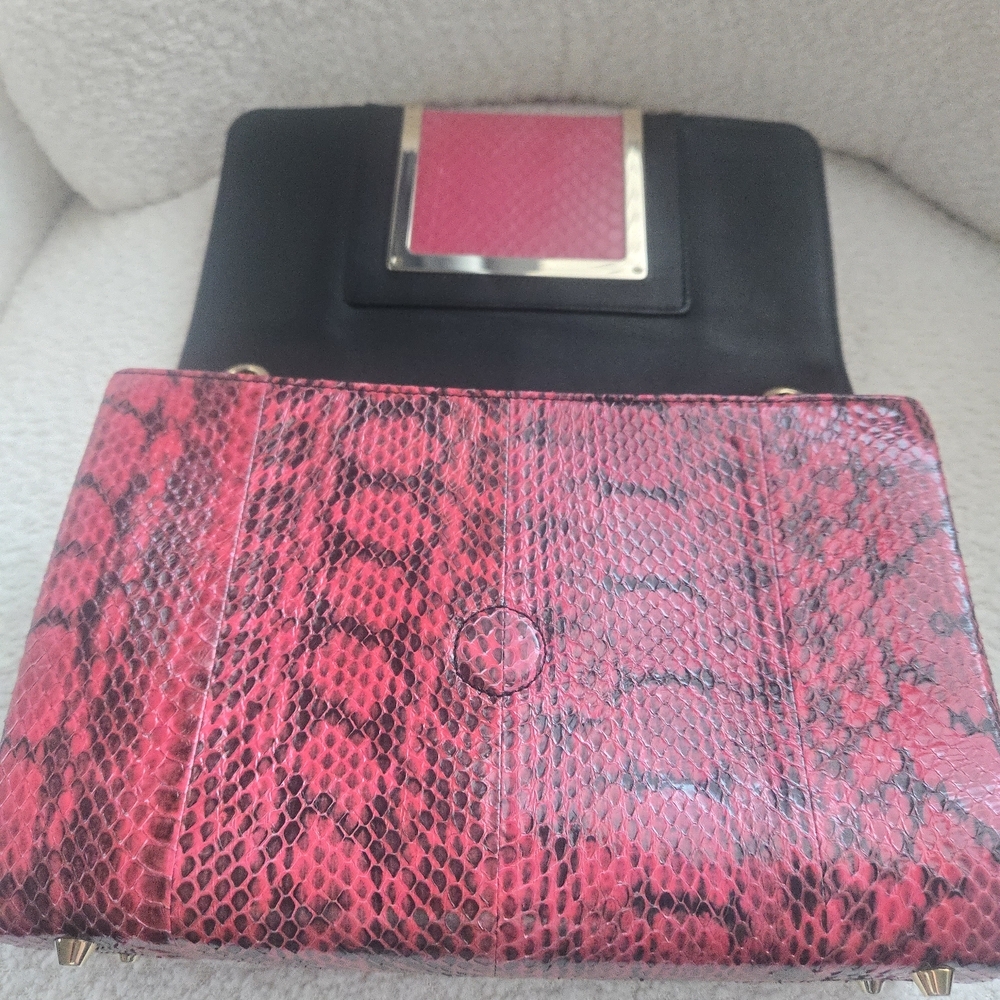 Jimmy Choo Snakeskin Shoulder Bag – Pink & Black EUC - Picture 10 of 17